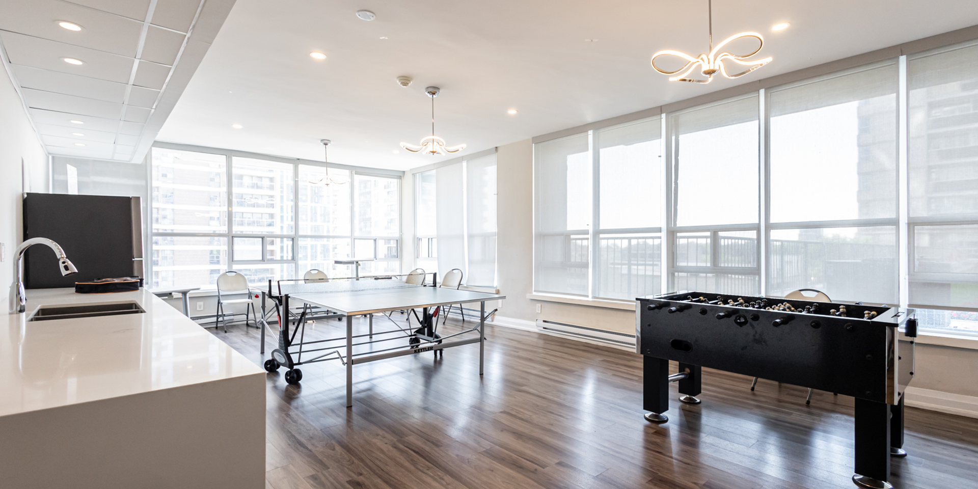 Game room inside the building 60 Pleasant Boulevard