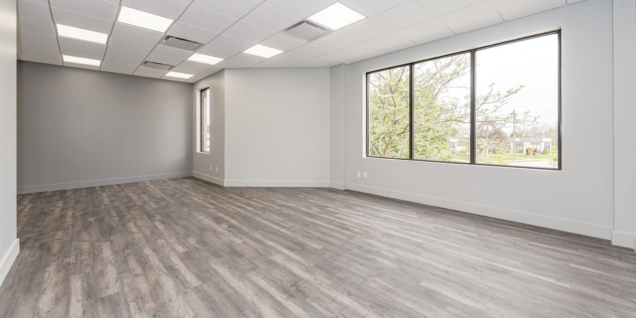 Open office area of unit