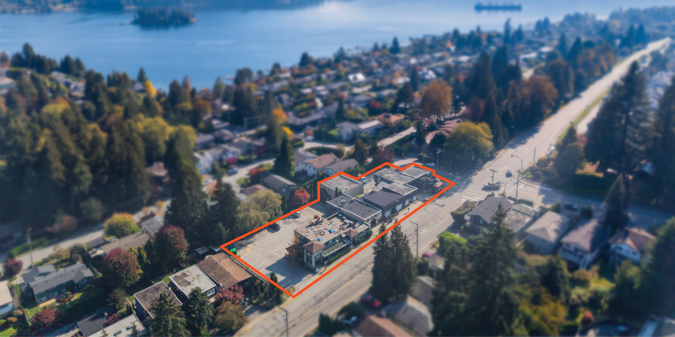 1012-1060 Deep Cove Road & 4260-4266 Mount Seymour Parkway aerial with property outlined