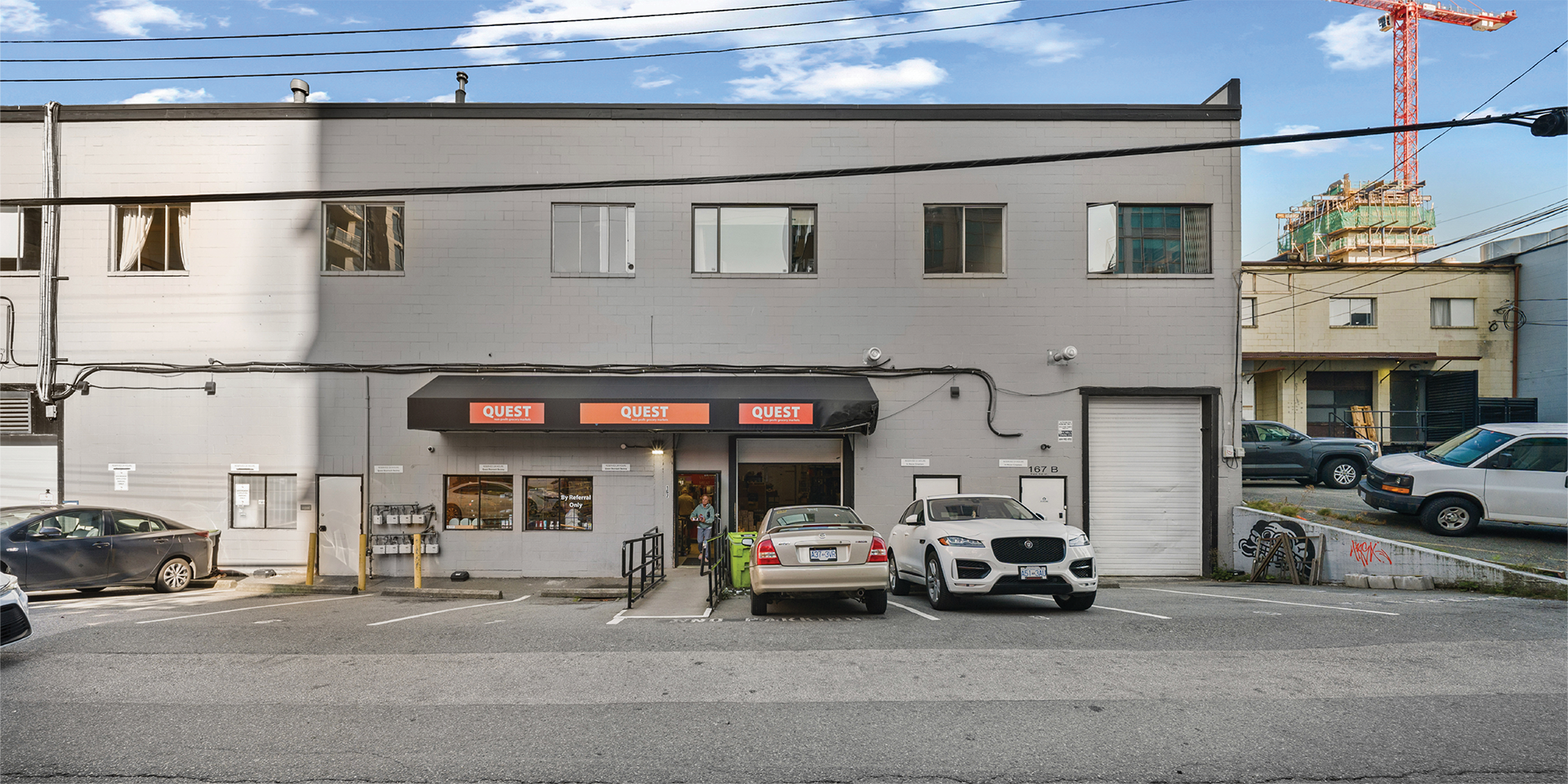 167 East 1st Street building exterior main entrance and parking