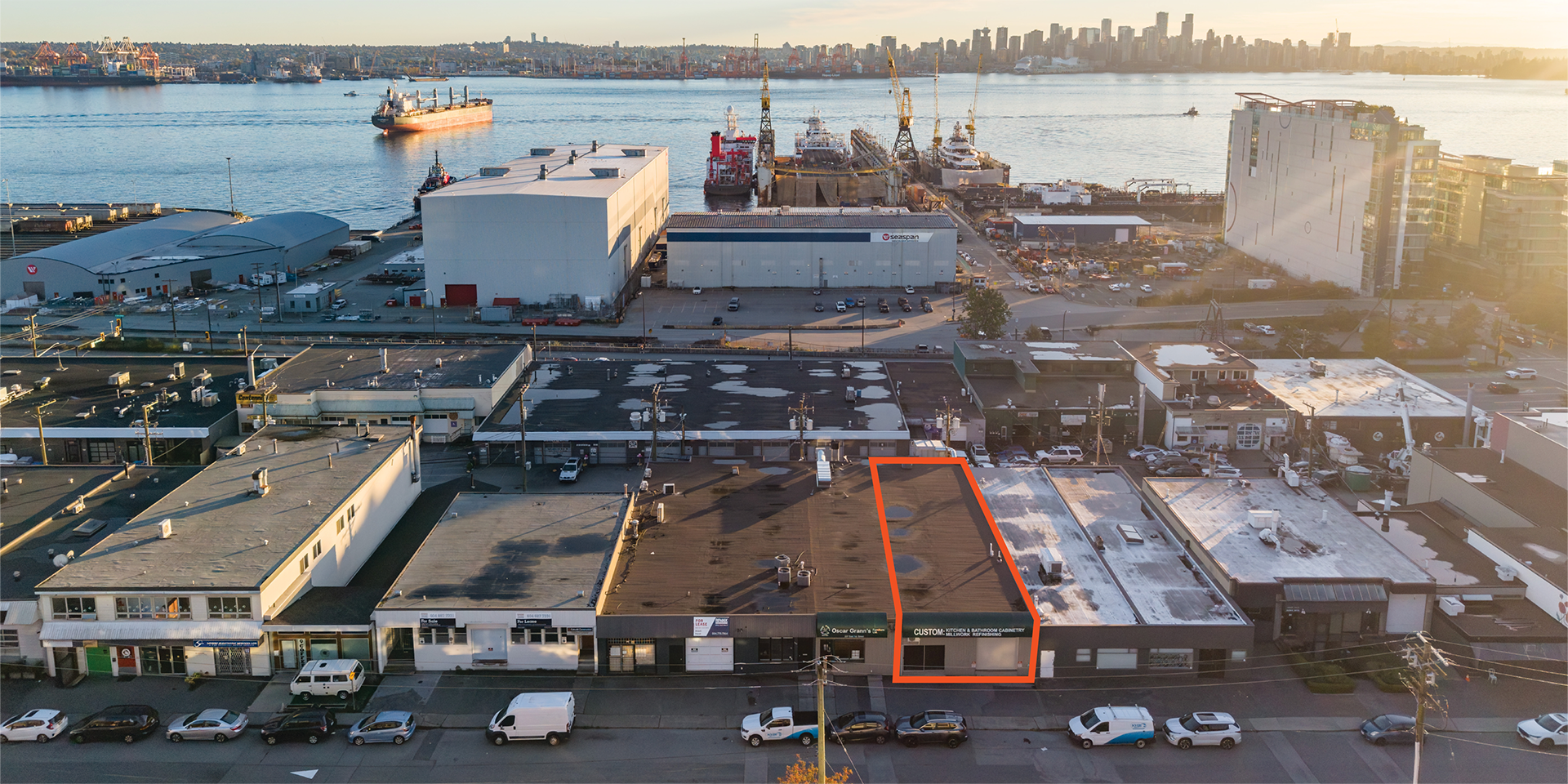 237 East 1st Street aerial with property outlined