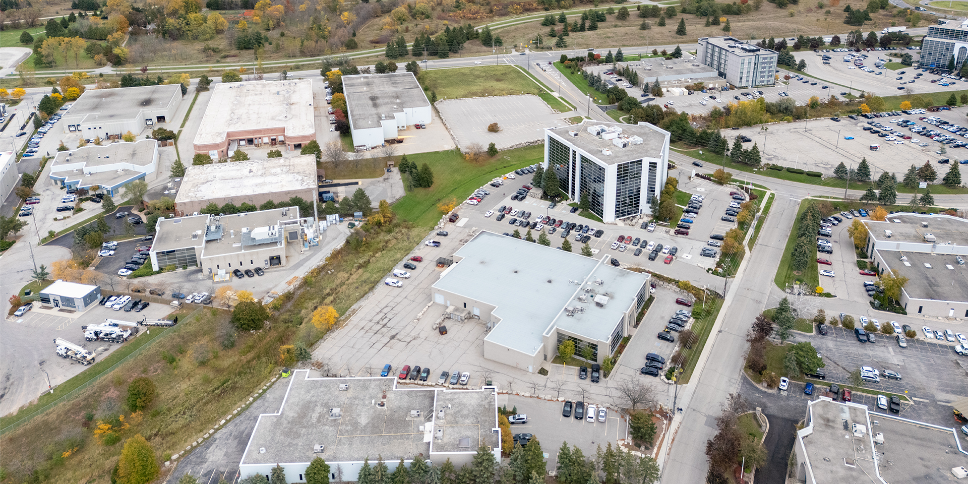 5347 John Lucas Drive aerial photo showing neighbouring buildings