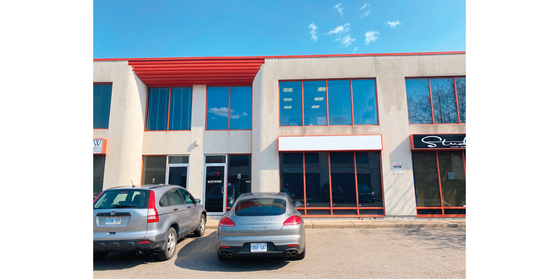 external entrance to 2 floor office condo