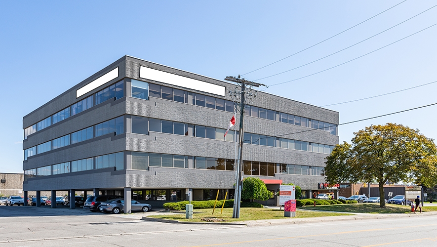 2345 Stanfield Building With View of the Front Parking