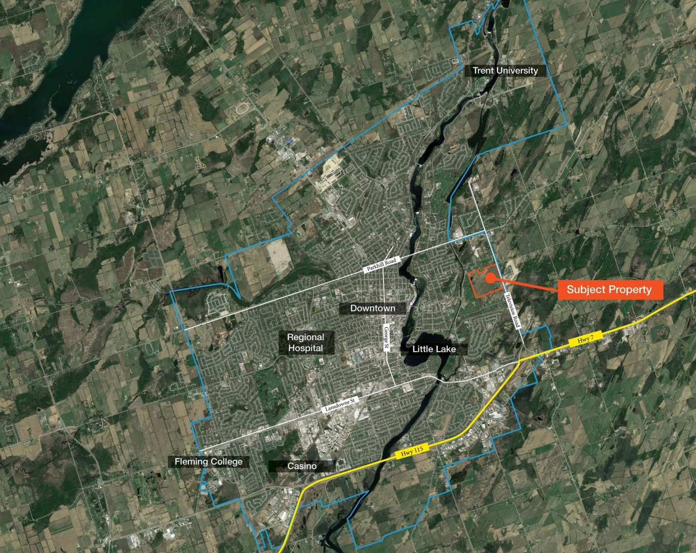  Canoe Village at Lock 21 (2159 Old Norwood Road) - Aerial with property location and surrounding amenities
