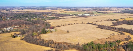 Aerial of Farm Land that can be redeveloped as residential homes