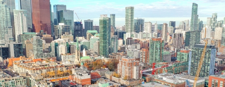 Aerial of Financial Core Toronto