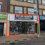 1710 St. Clair Avenue W Retail Streetfront Building with Property Outline