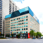 375 University building exterior showing streets