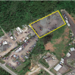 Aerial outline of land available for lease at 6441 Bank Street