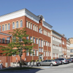 5025-5045 Orbitor Drive View of Building and Parking Lot