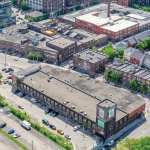 401 Logan Avenue building exterior drone shot