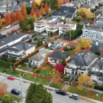 1632 & 1628 Mahon Avenue aerial with property outlined